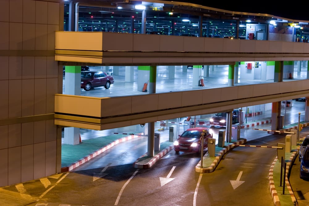 parking garage at night