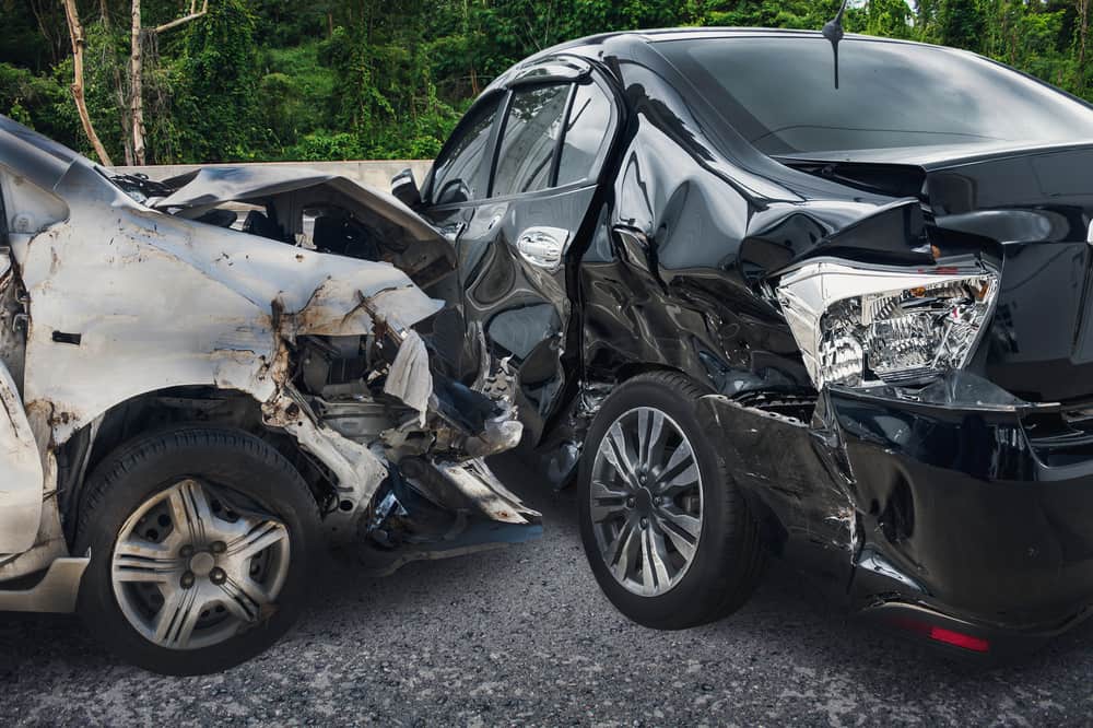 Car crash on highway